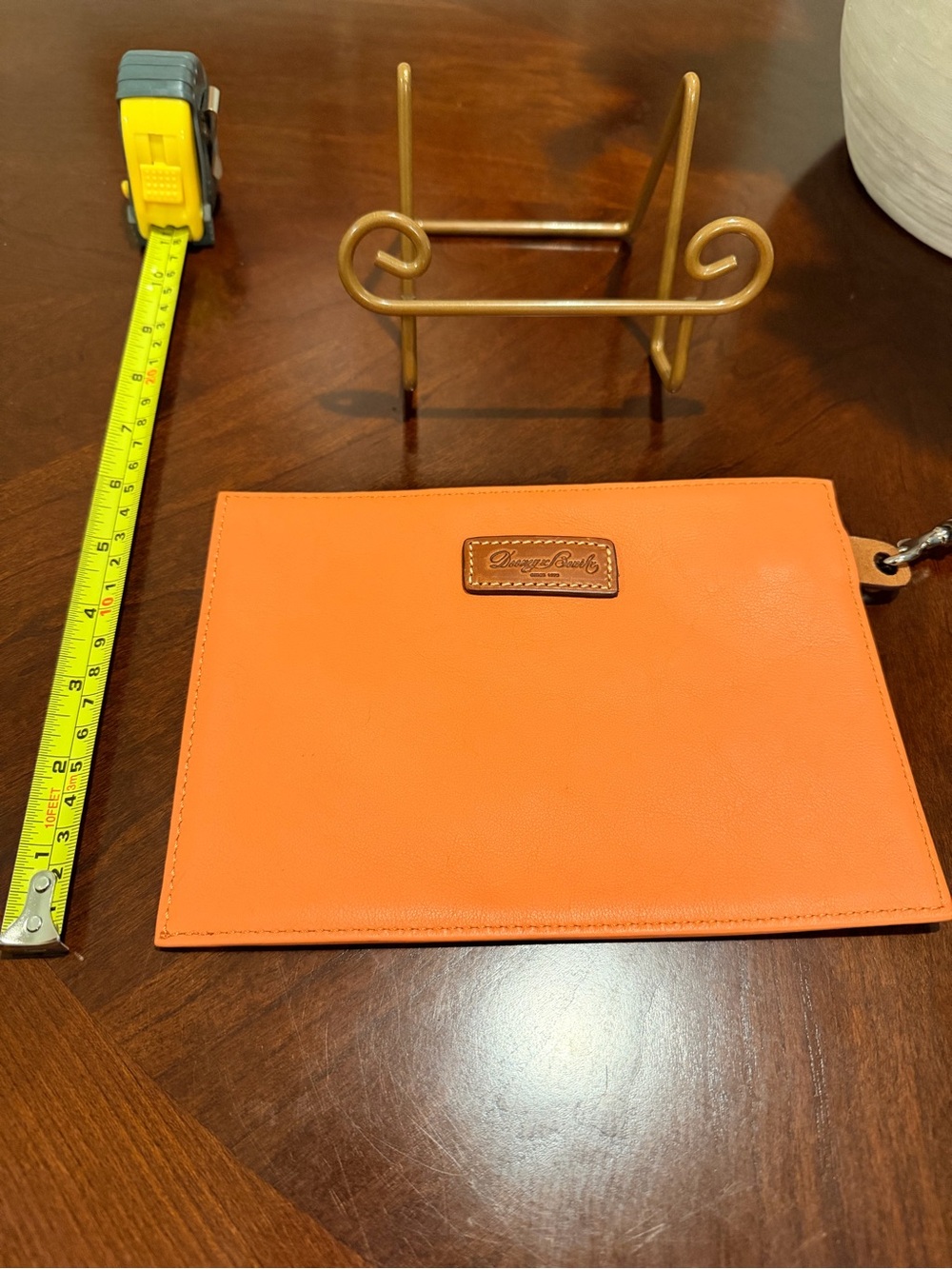 Dooney & Bourke Orange Leather Wristlet - Picture 8 of 9